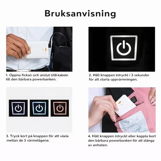 HeatCore – uppvärmd väst med 9 värmezoner och 3 värmelägen