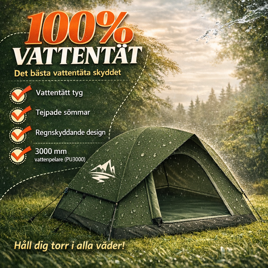 NordCamp – campingtält för 2–3 personer med ventilation och PU 3000 mm