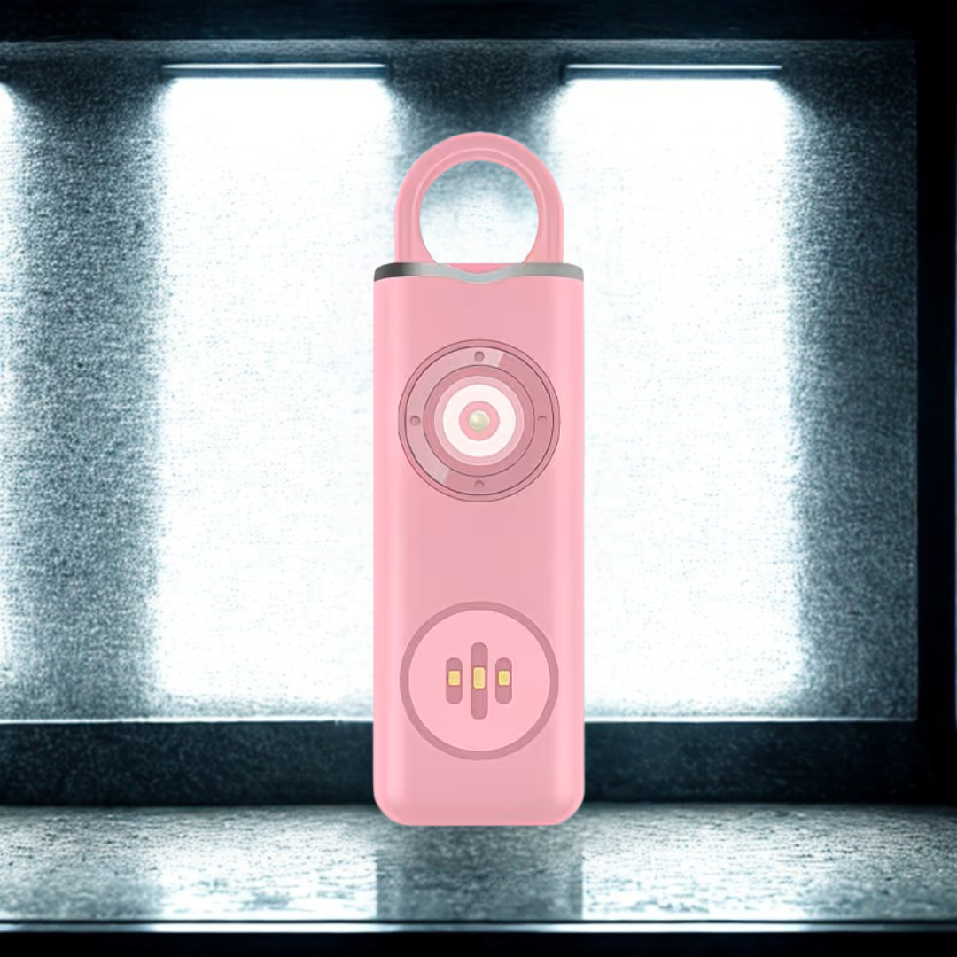 BeredES Personlarm – 130 dB med stroboskop och LED-ficklampa, nyckelring i 3 färger