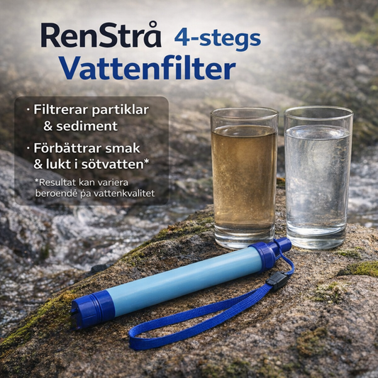 RenStrå – ultralätt 4-stegs vattenfilter för friluftsliv och beredskap