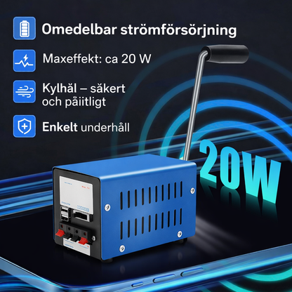 KraftVev 20W – manuell nödgenerator för mobil och små enheter
