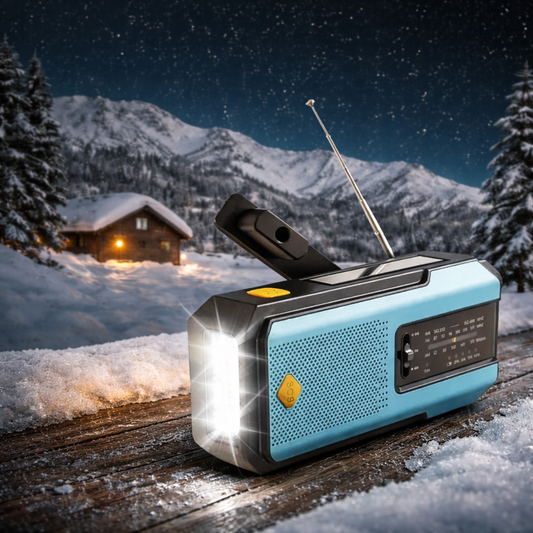 SurvivorSignal – nödradio med handvev, solpanel och 2000 mAh